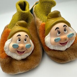 Vintage Disney Snow White And 7 Dwarfs DOC Slippers Disney‎ Size Kids L 9-10